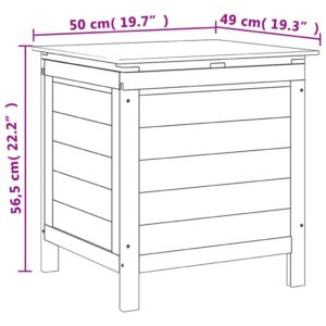 vidaXL Dynbox vit 50x49x56,5 cm massivt granträ - Bild 8