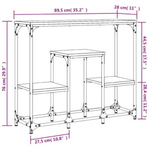 vidaXL Konsolbord svart 89,5x28x76 cm konstruerat trä - Bild 9