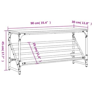 vidaXL Skohylla grå sonoma 90x30x45 cm konstruerat trä - Bild 9