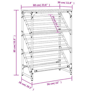 vidaXL Skohylla svart 60x30x85 cm konstruerat trä - Bild 9