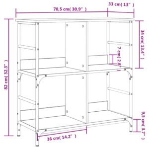 vidaXL Bokhylla svart 78,5x33x82 cm konstruerat trä - Bild 9