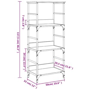 vidaXL Bokhylla svart 50x33x117,5 cm konstruerat trä - Bild 9