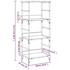 vidaXL Bokhylla rökfärgad ek 50x33x117,5 cm konstruerat trä - Bild 8