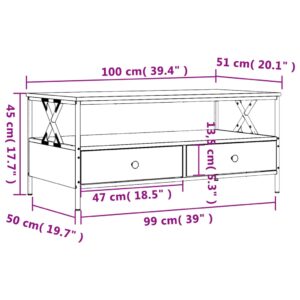 vidaXL Soffbord brun ek 100x51x45 cm konstruerat trä - Bild 11