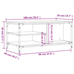 vidaXL Soffbord brun ek 100x50x45 cm konstruerat trä - Bild 9