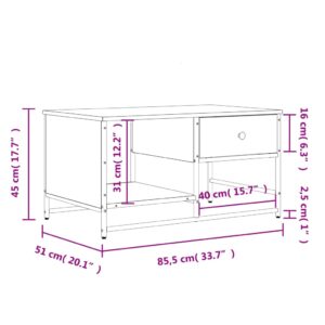 vidaXL Soffbord rökfärgad ek 85,5x51x45 cm konstruerat trä - Bild 11