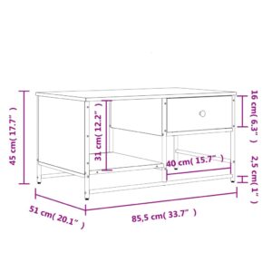 vidaXL Soffbord brun ek 85,5x51x45 cm konstruerat trä - Bild 11