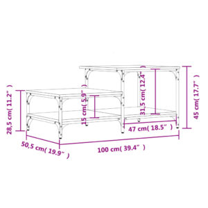 vidaXL Soffbord brun ek 100x50,5x45 cm konstruerat trä - Bild 9