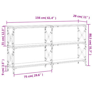 vidaXL Konsolbord svart 156x28x80,5 cm konstruerat trä - Bild 9