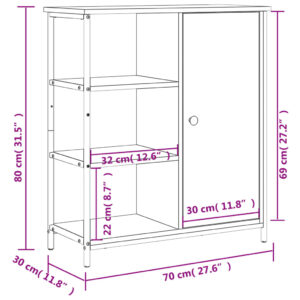 vidaXL Byrå brun ek 70x30x80 cm konstruerat trä - Bild 12