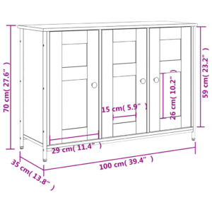 vidaXL Byrå brun ek 100x35x70 cm konstruerat trä - Bild 11