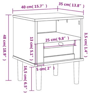 vidaXL Sängbord SENJA rottinglook brun 40x35x48 cm massiv furu - Bild 10