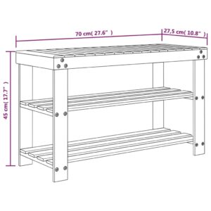 vidaXL Skohylla 3-hyllor 70x27,5x45 cm bambu - Bild 7