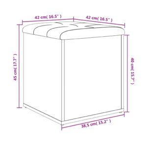 vidaXL Förvaringsbänk brun ek 42x42x45 cm konstruerat trä - Bild 10