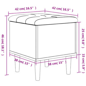 vidaXL Förvaringsbänk betonggrå 42x42x46 cm konstruerat trä - Bild 10