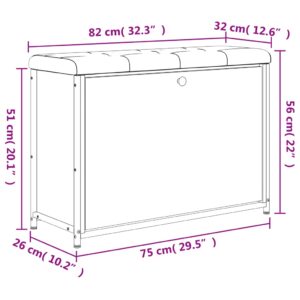 vidaXL Skobänk med flip-låda sonoma-ek 82x32x56 cm - Bild 11