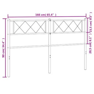 vidaXL Huvudgavel metall vit 160 cm - Bild 7