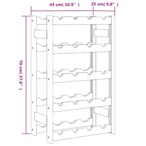vidaXL Vinställ för 20 flaskor brun massiv furu - Bild 7