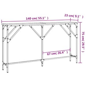 vidaXL Avlastningsbord sonoma ek 140x23x75 cm konstruerat trä - Bild 9