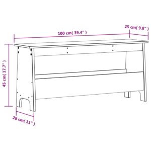 vidaXL Skobänk vaxbrun 100x28x45 cm massiv furu - Bild 9