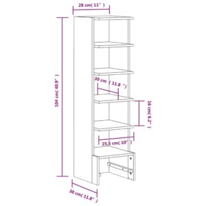 vidaXL Skohylla vaxad brun 28x30x104 cm massiv furu - Bild 9