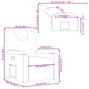 vidaXL Reclinerfåtölj svart konstläder - Bild 11