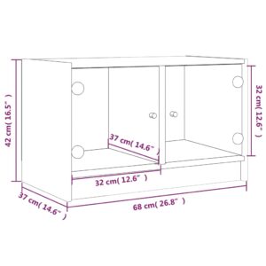 vidaXL Tv-bänk med glasdörrar brun ek 68x37x42 cm - Bild 11