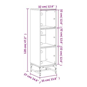 vidaXL Högskåp med glasdörrar vit 35x37x120 cm - Bild 12