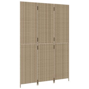 vidaXL Rumsavdelare 3 paneler beige konstrottning - Bild 4