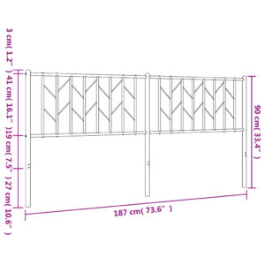 vidaXL Huvudgavel metall svart 180 cm - Bild 7