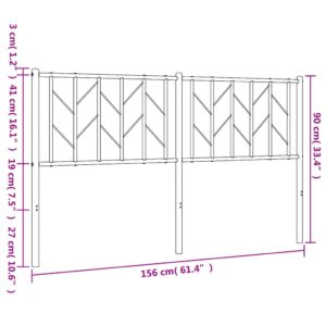 vidaXL Huvudgavel metall vit 150 cm - Bild 7