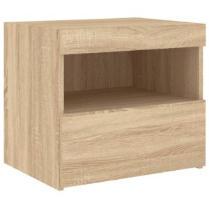 vidaXL Sängbord med LED-lampor 2 st sonoma-ek 50x40x45 cm - Bild 7