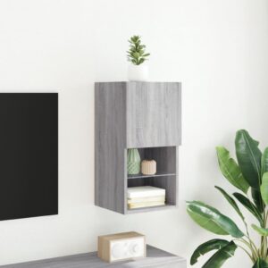 vidaXL TV-bänk med LED-belysning grå sonoma 30,5x30x60 cm - Bild 4