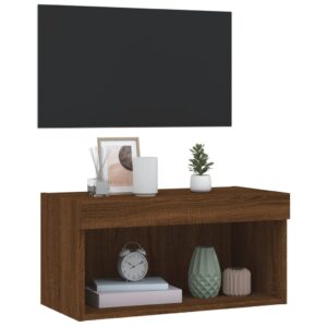 vidaXL Tv-bänk med LED-belysning brun ek 60x30x30 cm - Bild 6