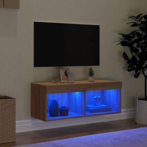 vidaXL Tv-bänk med LED-belysning sonoma-ek 80x30x30 cm - Bild 3