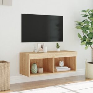 vidaXL Tv-bänk med LED-belysning sonoma-ek 80x30x30 cm - Bild 5