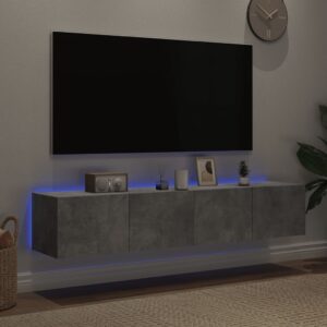 vidaXL Väggmonterad tv-bänk LED 2 st betonggrå 80x35x31 cm - Bild 3