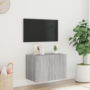 vidaXL Väggmonterad tv-bänk LED grå sonoma 60x35x41 cm - Bild 4