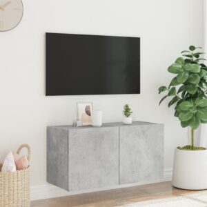 vidaXL Väggmonterad tv-bänk LED betonggrå 80x35x41 cm - Bild 5