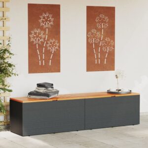 vidaXL Dynbox svart 220x50x54 cm konstrotting akaciaträ - Bild 3