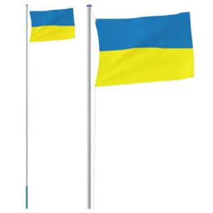 vidaXL Ukrainas flagga och flaggstång 6,23 m aluminium - Bild 2