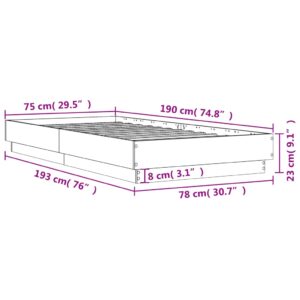 VidaXL Sängram svart 75x190 cm konstruerat trä - Bild 9