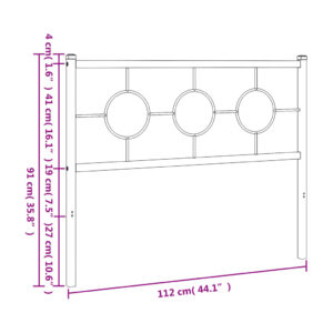 vidaXL Huvudgavel metall vit 107 cm - Bild 7