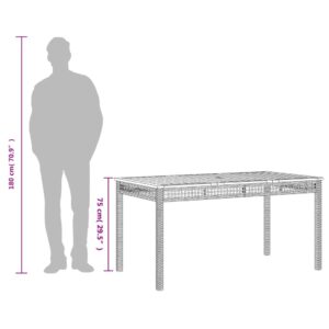 vidaXL Trädgårdsbord grå 140x80x75 cm konstrotting akaciaträ - Bild 9