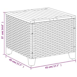 vidaXL Trädgårdsbord grå 45x45x37 cm konstrotting akaciaträ - Bild 9