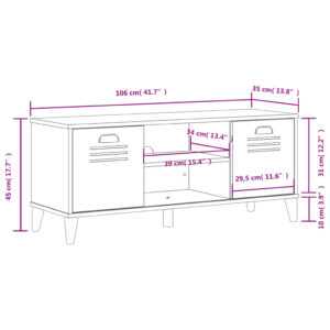 vidaXL Skobänk VIKEN antracitgrå 106x35x45 cm massiv furu - Bild 10