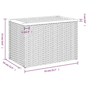 vidaXL Trädgårdsbord 2 st beige 55x34x37cm konstrotting massivt trä - Bild 11