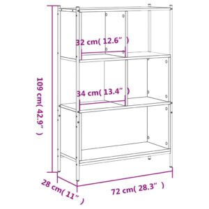 vidaXL Bokhylla svart 72x28x109 cm konstruerat trä - Bild 11