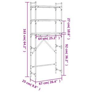 vidaXL Tvättmaskinsskåp sonoma-ek 67x25x163 cm konstruerat trä - Bild 11