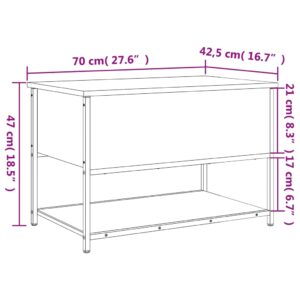 vidaXL Förvaringsbänk svart 70x42,5x47 cm konstruerat trä - Bild 12